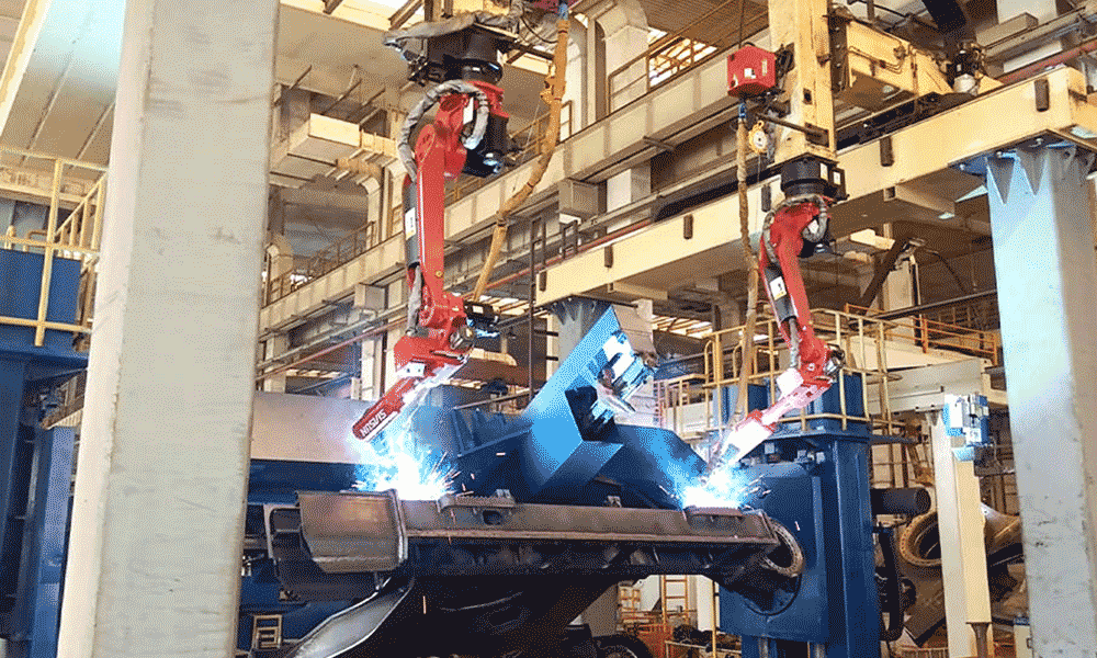 Sistema robótico industrial de soldadura inteligente para maquinaria de ingeniería