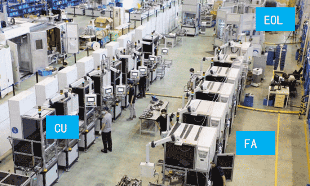 ターボチャージャーの組み立てとテストライン